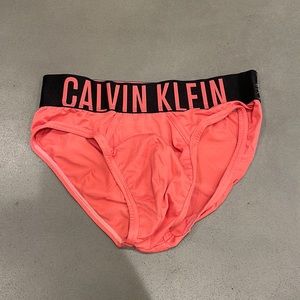 Pink microfiber Calvin Klein briefs